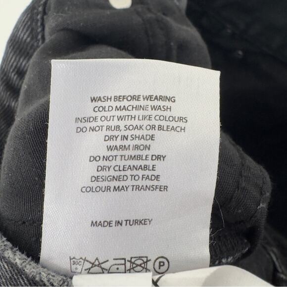 White Fox Stylish Straight Leg Jeans Black Denim Pants Dark Gray Charcoal casual - Picture 9 of 10